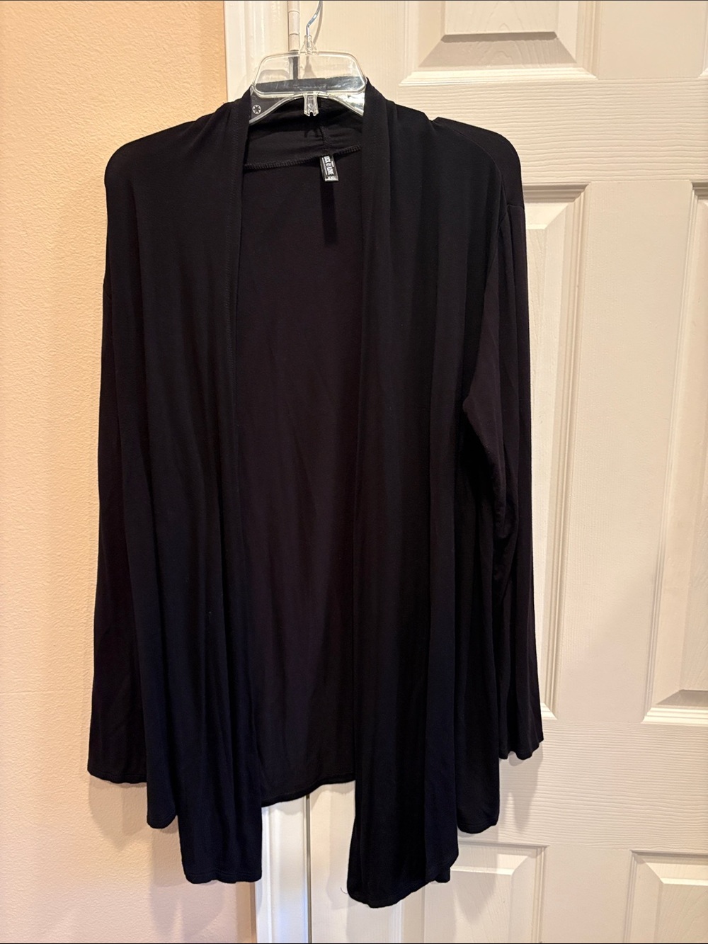 Black Open-Front Drapey Cardigan